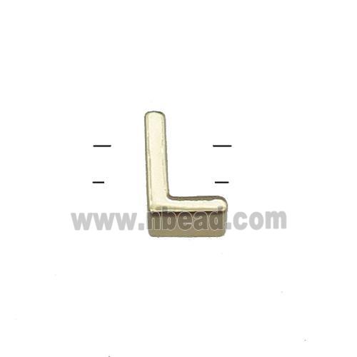 Copper Letter L Beads 2holes Gold Plated