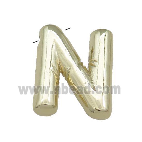 Copper Letter N Pendant Gold Plated
