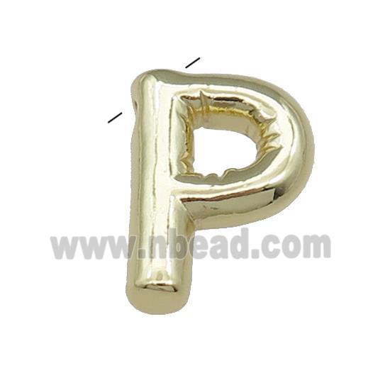 Copper Letter P Pendant Gold Plated