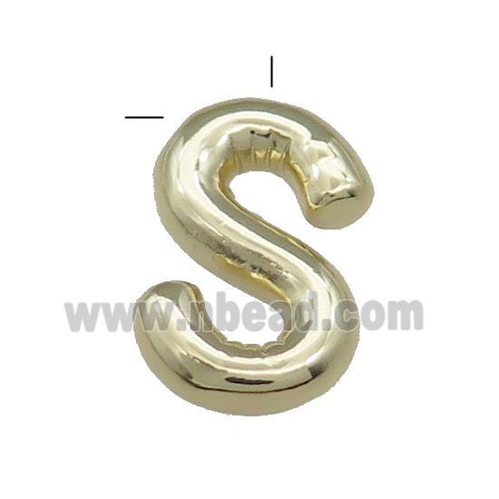 Copper Letter S Pendant Gold Plated