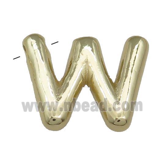 Copper Letter W Pendant Gold Plated