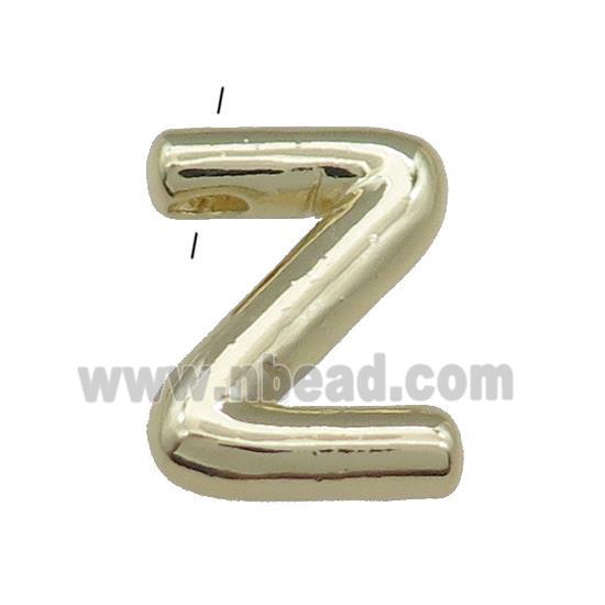 Copper Letter Z Pendant Gold Plated