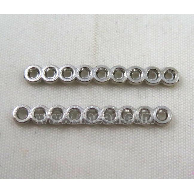 jewelry spacer bead, alloy, platinum plated