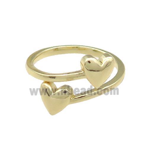 Copper Heart Rings Gold Plated