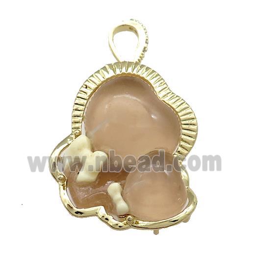 Coffee Acrylic Baby Pendant Gold Plated