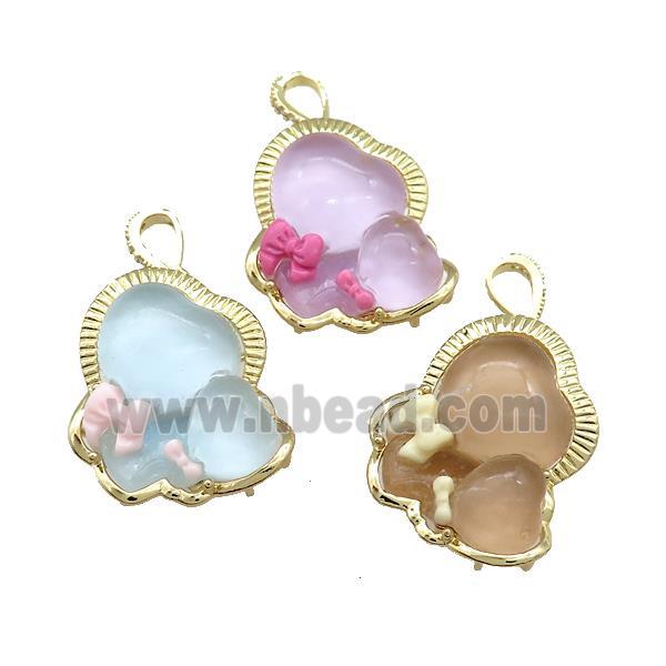 Acrylic Baby Pendant Gold Plated Mixed