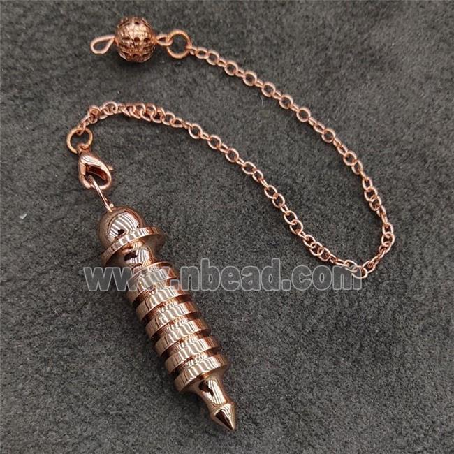 Copper Bullet Pendulum Pendant Rose Gold