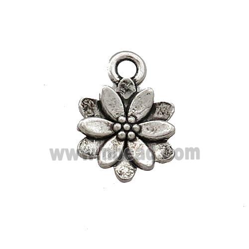 Tibetan Style Zinc Flower Pendant Antique Silver