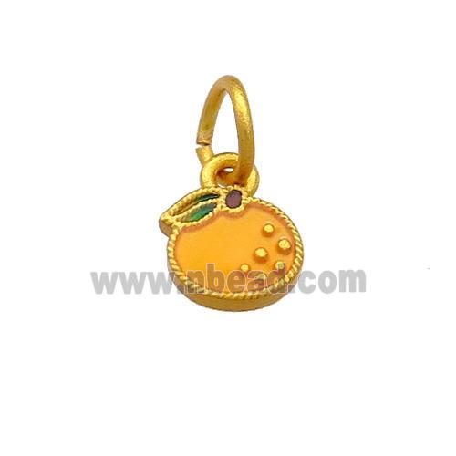 Copper Apple Pendant Multicolor Cloisonne 18K Gold Plated
