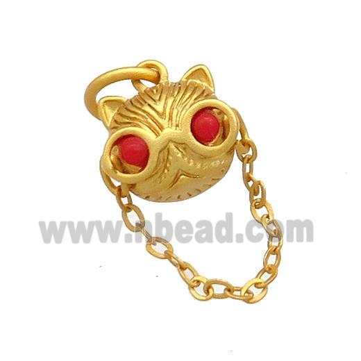Copper Fox Charms Pendant Unfade 18K Gold Plated