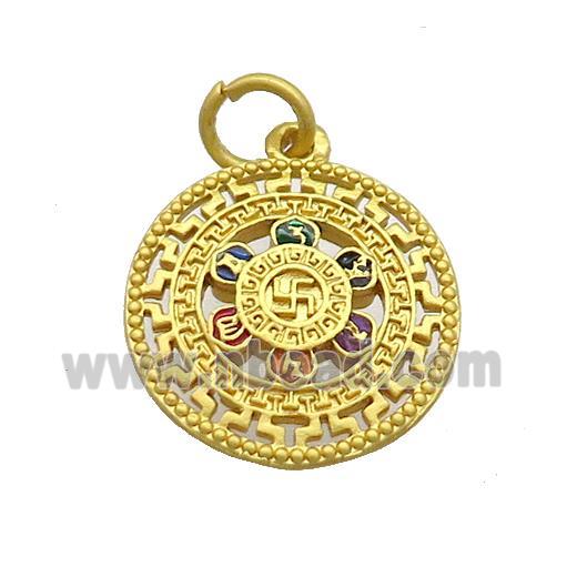 Copper Circle Pendant Buddhist Gold Plated