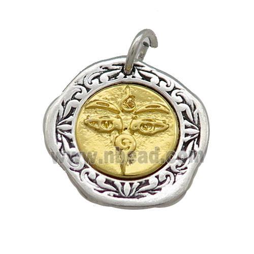 Tibetan Style Copper Angel Charms Pendant Circle Antique Silver Gold