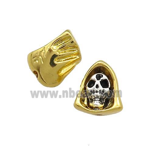 Copper Skull Charms Beads Halloween Antique Silver Gold
