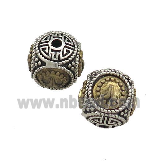Tibetan Style Copper Round Beads Buddhist Prayer Antique Silver Bronze
