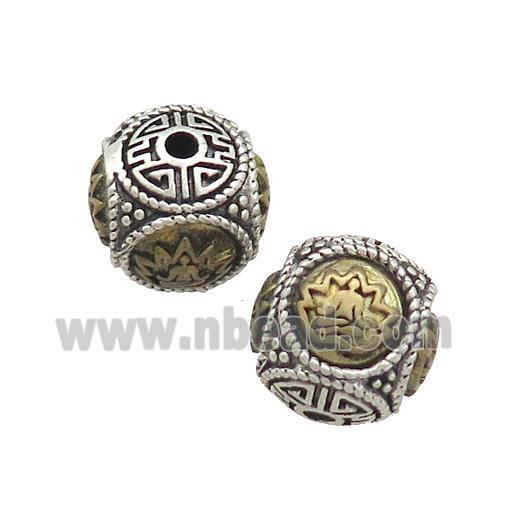 Tibetan Style Copper Round Beads Buddhist Meditation Antique Silver Bronze