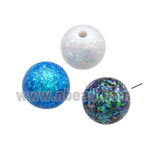 Resin Beads Pave Fire Opal Smooth Round Mixed Color