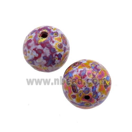 Wood Beads Multicolor Painted Smooth Round