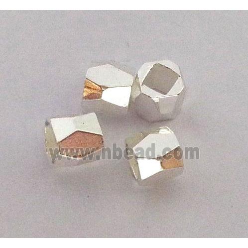 spacer copper bead, silver plated