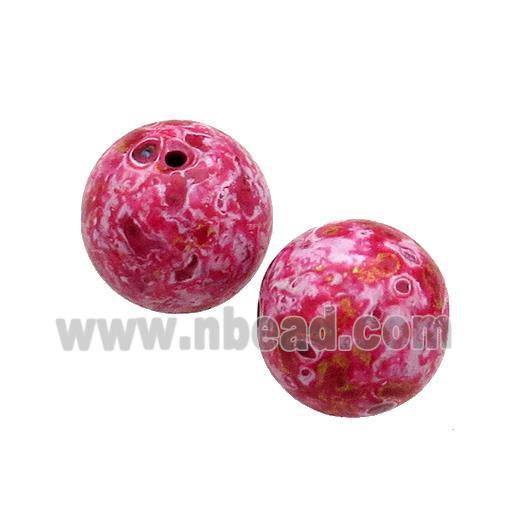 Wood Beads Pink Painted Smooth Round