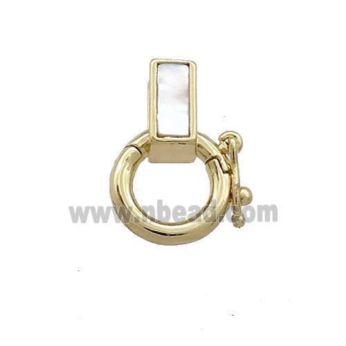 Copper Bail Pave Shell 18K Gold