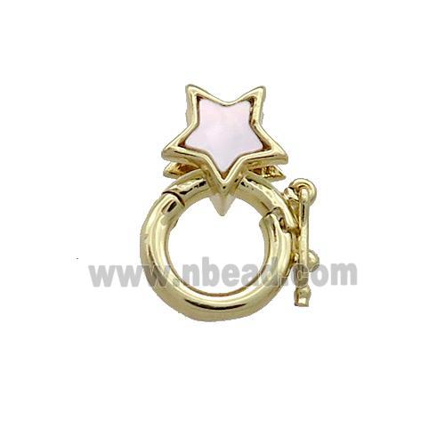 Copper Bail Pave Shell Star 18K Gold