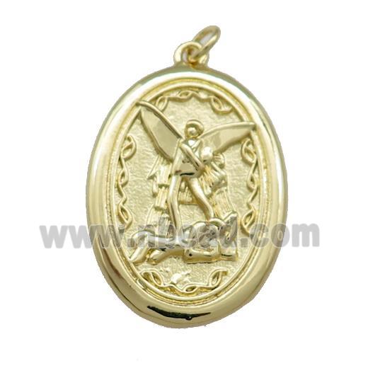 Copper Fairy Pendant Charms Oval Gold Plated