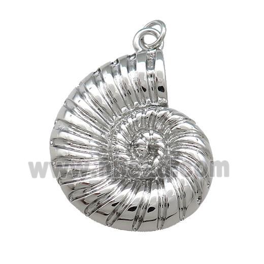 Copper Ammonite Charms Pendant Shell Platinum Plated
