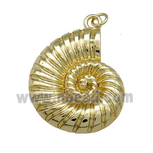 Copper Ammonite Charms Pendant Shell Gold Plated