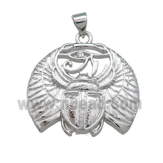 Copper Beetle Pendant Insect Charms Platinum Plated