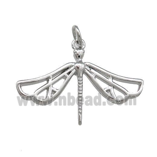Copper Dragonfly Pendant Platinum Plated