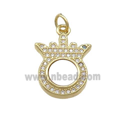 Copper Pineapple Pendant Pave Shell Zircon 18K Gold Plated