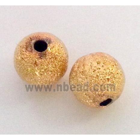 colorfast copper bead, matte round, gold plated