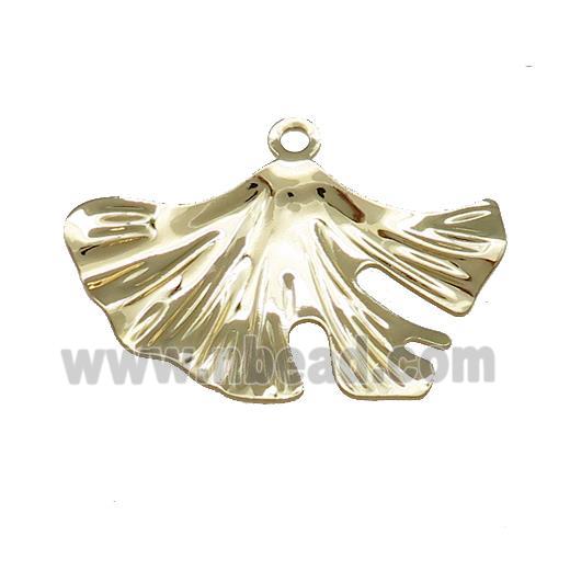 Copper Maple Leaf Pendant Hammered Gold Plated