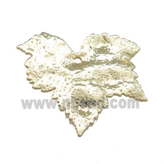 Copper Maple Leaf Pendant Hammered Gold Plated