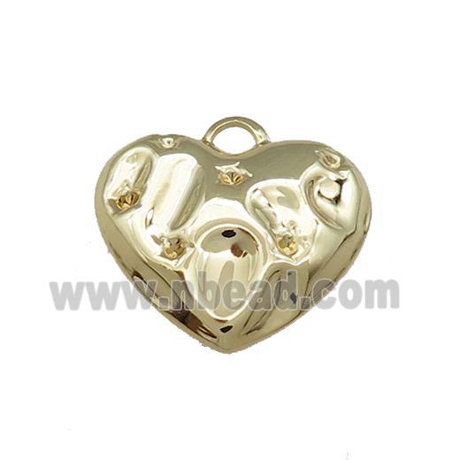 Copper Heart Pendant Hammered Gold Plated
