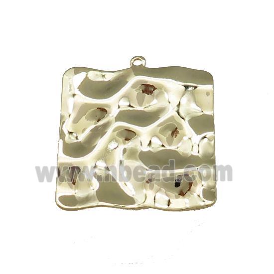 Copper Square Pendant Hammered Gold Plated