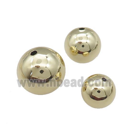 Copper Round Beads Smooth Gold Plated