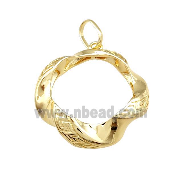 Copper Circle Pendant 18K Gold Plated