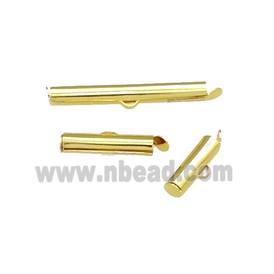 Copper Pinch Clasp Tube End Findings Gold Plated