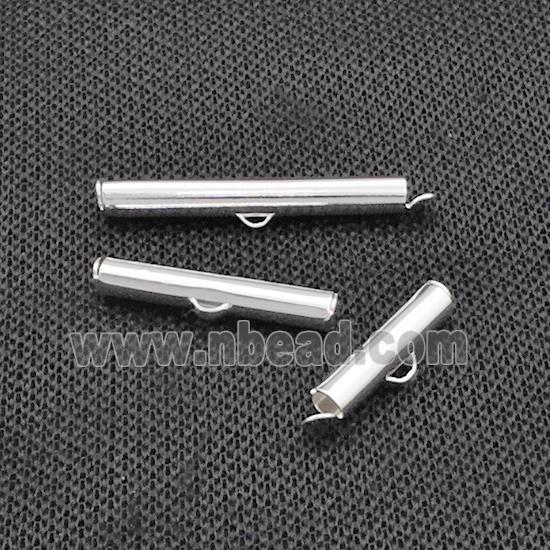 Copper Pinch Clasp Tube End Findings Platinum Plated