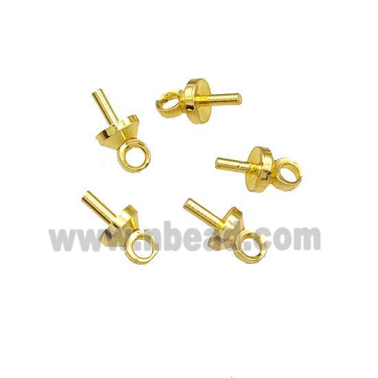 Copper Bails Caps Findings Eye Pin Gold Plated