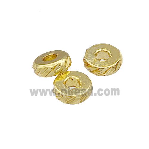Copper Heishi Spacer Beads Carved Gold Plated