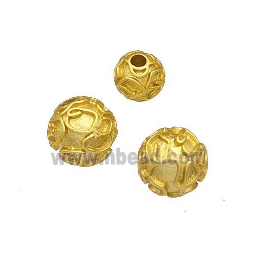 Copper Round Beads Gold Plated