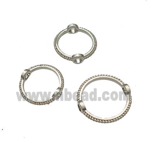 Zinc Ring Beads Circle Platinum Plated