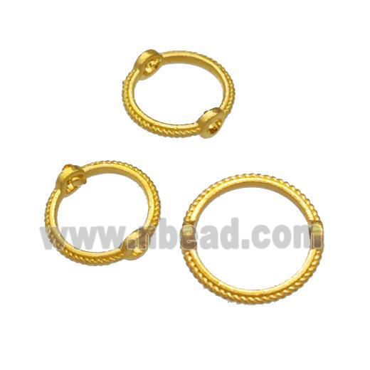 Zinc Ring Beads Circle Gold Plated