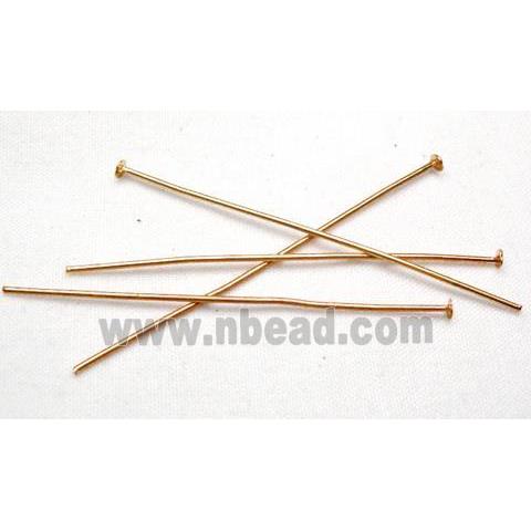 Iron T-Head Pins Light Gold Plated