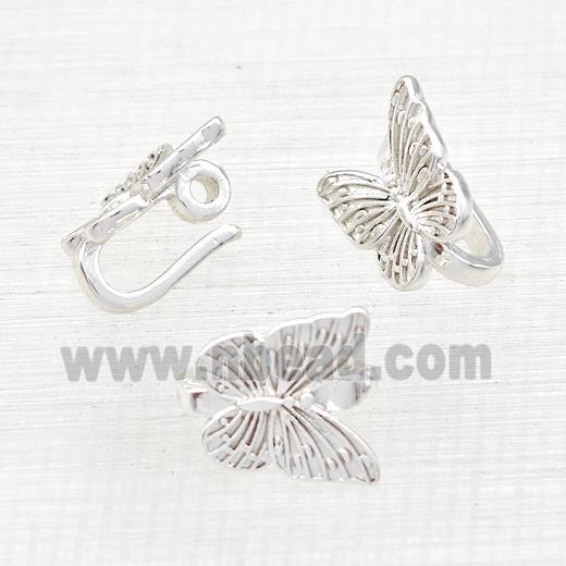 Copper Bails Butterfly Shiny Silver Plated