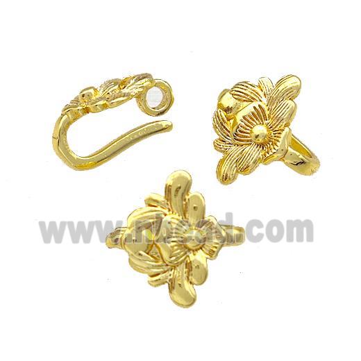 Copper Bails Flower Gold Plated
