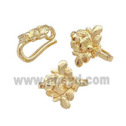 Copper Bails Flower KC Gold Plated