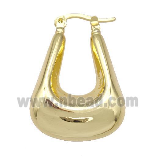 Copper Latchback Earrings Hollow 18K Gold Plated